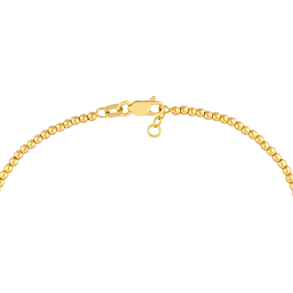 Olas d'Oro - 14K Yellow Gold Graduated Bead Adjustable Bracelet with Lobster Clasp - 3.66g