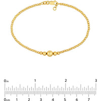 Olas d'Oro - 14K Yellow Gold Graduated Bead Adjustable Bracelet with Lobster Clasp - 3.66g