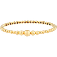 Olas d'Oro - 14K Yellow Gold Graduated Bead Bangle - 11.07g Weight