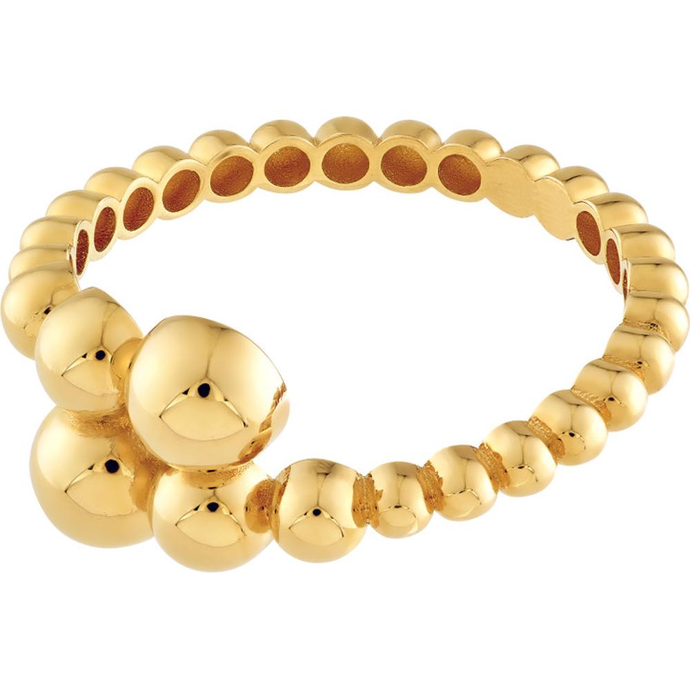 Olas d'Oro - 14K Yellow Gold Graduated Bead Bypass Ring - Size 6