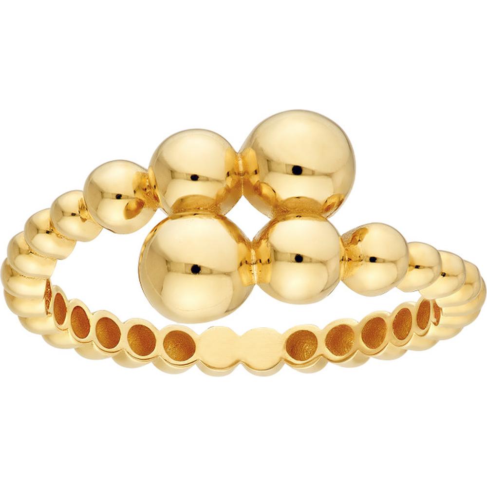 Olas d'Oro - 14K Yellow Gold Graduated Bead Bypass Ring - Size 7