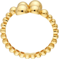 Olas d'Oro - 14K Yellow Gold Graduated Bead Bypass Ring - Size 7