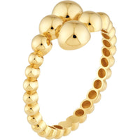 Olas d'Oro - 14K Yellow Gold Graduated Bead Bypass Ring  Size 8