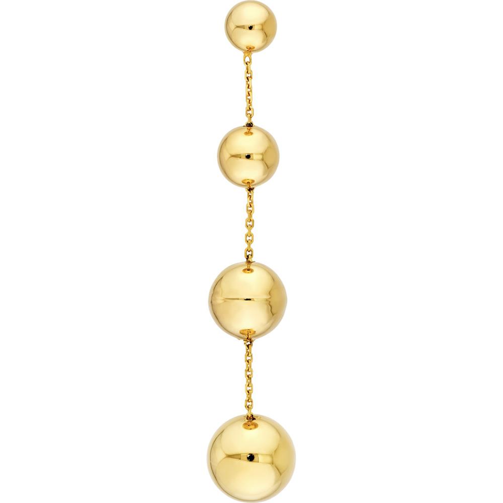 Olas d'Oro - 14K Yellow Gold Graduated Bead Chain Dangle Earrings