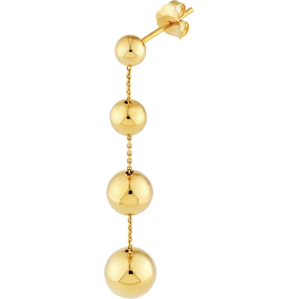 Olas d'Oro - 14K Yellow Gold Graduated Bead Chain Dangle Earrings