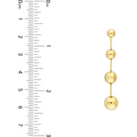 Olas d'Oro - 14K Yellow Gold Graduated Bead Chain Dangle Earrings