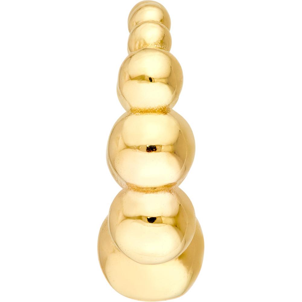 Olas d'Oro - 14K Yellow Gold Graduated Bead Hoop Earrings with Hinge Closure