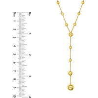 Olas d'Oro - 14K Yellow Gold Graduated Bead Lariat Necklace with Pear Shape Lobster Clasp - 10.70g