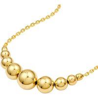 Olas d'Oro - 14K Yellow Gold Graduated Bead Necklace with Lobster Lock - 3.24g