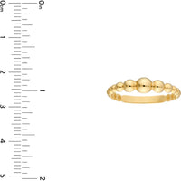 Olas d'Oro - 14K Yellow Gold Graduated Bead Ring - Size 6, 1.27g