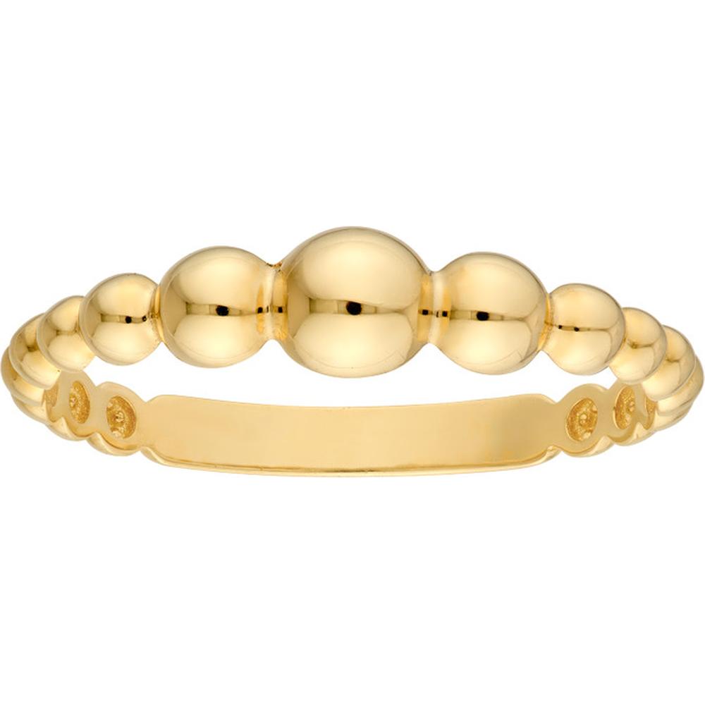 Olas d'Oro - 14K Yellow Gold Graduated Bead Ring - Size 7 - 1.27g