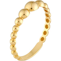 Olas d'Oro - 14K Yellow Gold Graduated Bead Ring - Size 7 - 1.27g