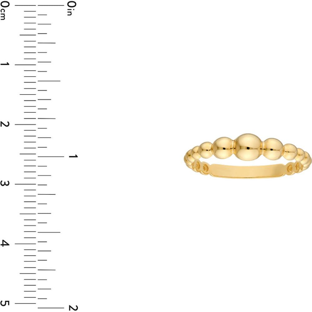 Olas d'Oro - 14K Yellow Gold Graduated Bead Ring - Size 7 - 1.27g