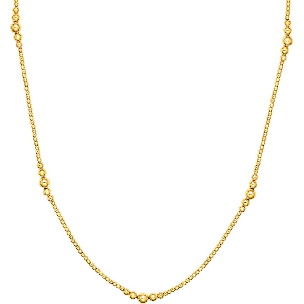 Olas d'Oro - 14K Yellow Gold Graduated Bead Station Necklace with 2-Inch Extension
