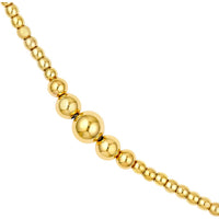 Olas d'Oro - 14K Yellow Gold Graduated Bead Station Necklace with 2-Inch Extension