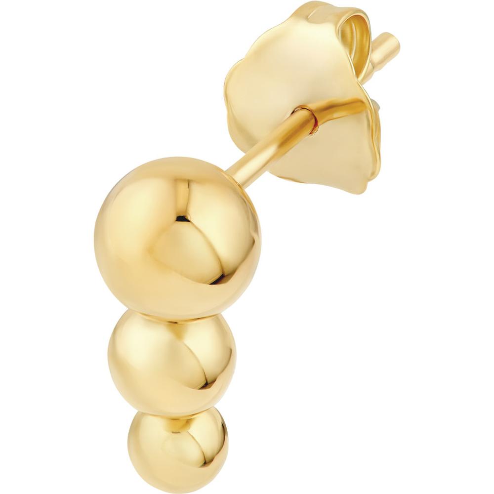 Olas d'Oro - 14K Yellow Gold Graduated Bead Stud Earrings - 1.36g
