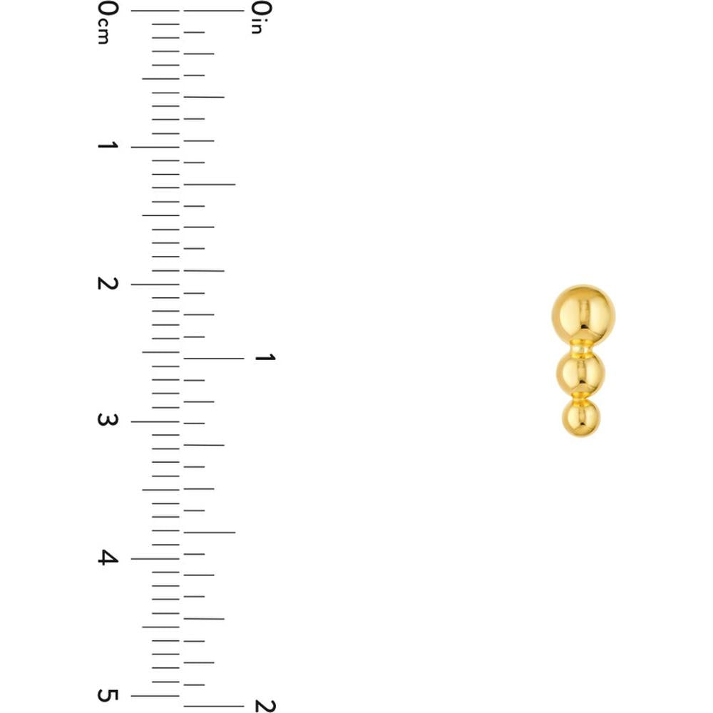 Olas d'Oro - 14K Yellow Gold Graduated Bead Stud Earrings - 1.36g