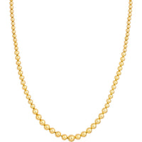 Olas d'Oro - 14K Yellow Gold Graduated Beaded Chain Necklace 17-18 Adjustable Length