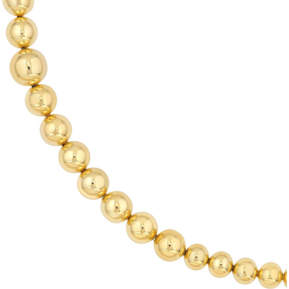 Olas d'Oro - 14K Yellow Gold Graduated Beaded Chain Necklace 17-18 Adjustable Length