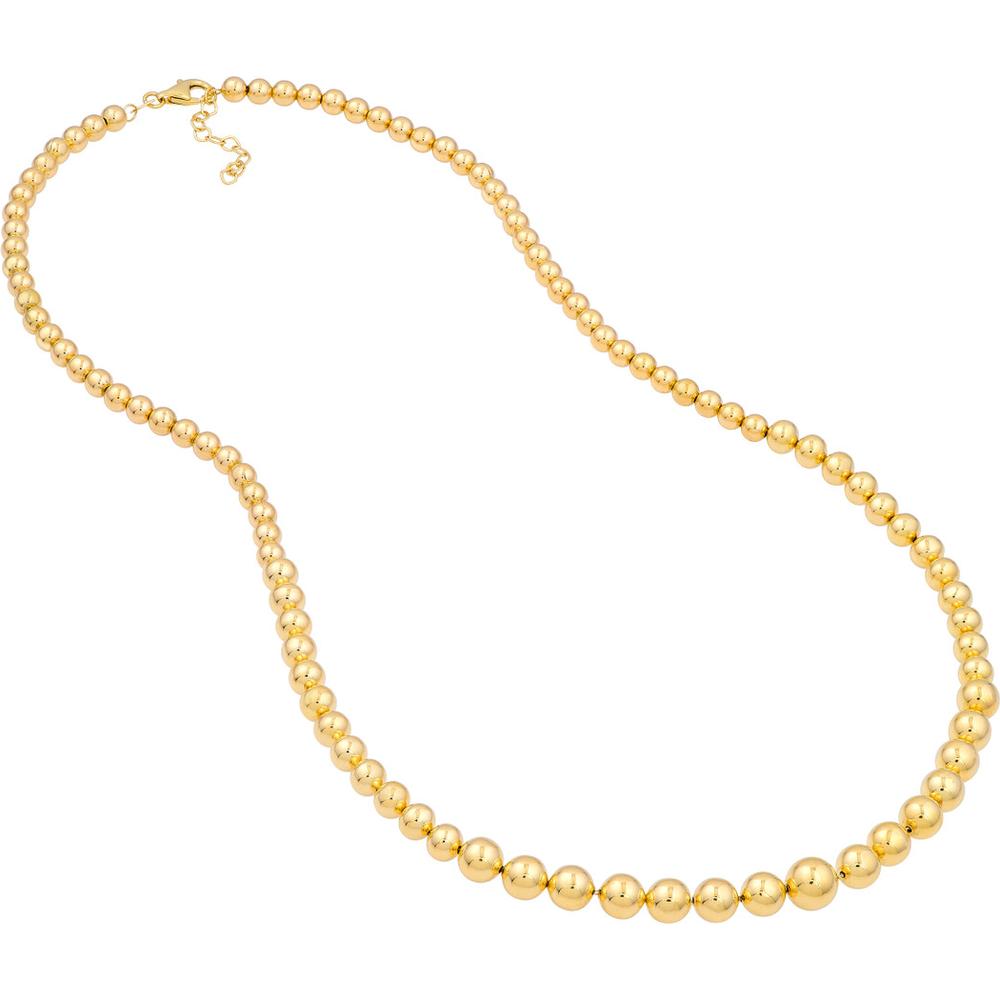 Olas d'Oro - 14K Yellow Gold Graduated Beaded Chain Necklace 17-18 Adjustable Length