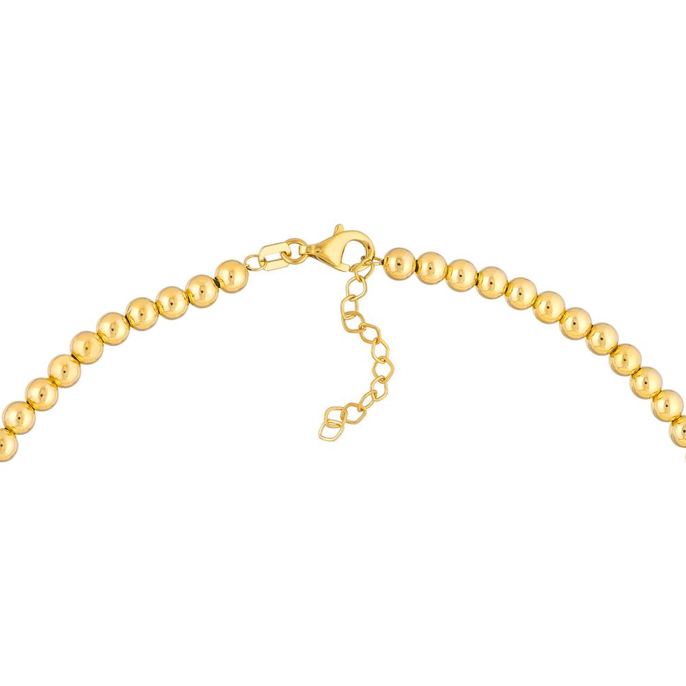 Olas d'Oro - 14K Yellow Gold Graduated Beaded Chain Necklace 17-18 Adjustable Length