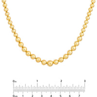 Olas d'Oro - 14K Yellow Gold Graduated Beaded Chain Necklace 17-18 Adjustable Length