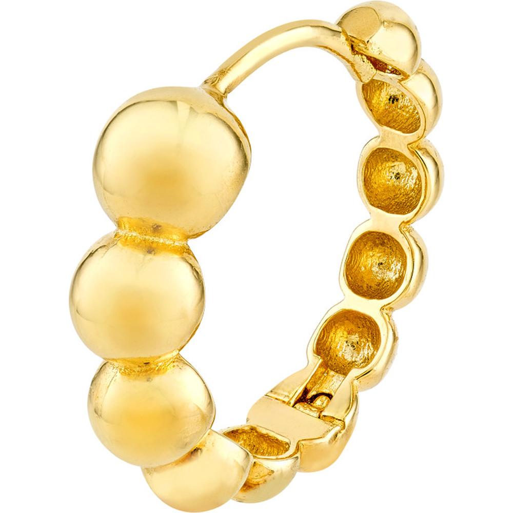 Olas d'Oro - 14K Yellow Gold Graduated Beaded Hoop Earrings - 2.50g