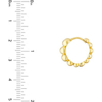 Olas d'Oro - 14K Yellow Gold Graduated Beaded Hoop Earrings - 2.50g