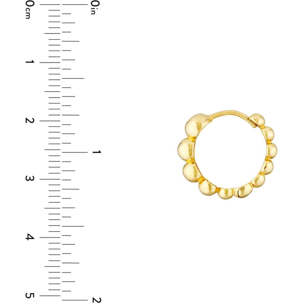 Olas d'Oro - 14K Yellow Gold Graduated Beaded Hoop Earrings - 2.50g