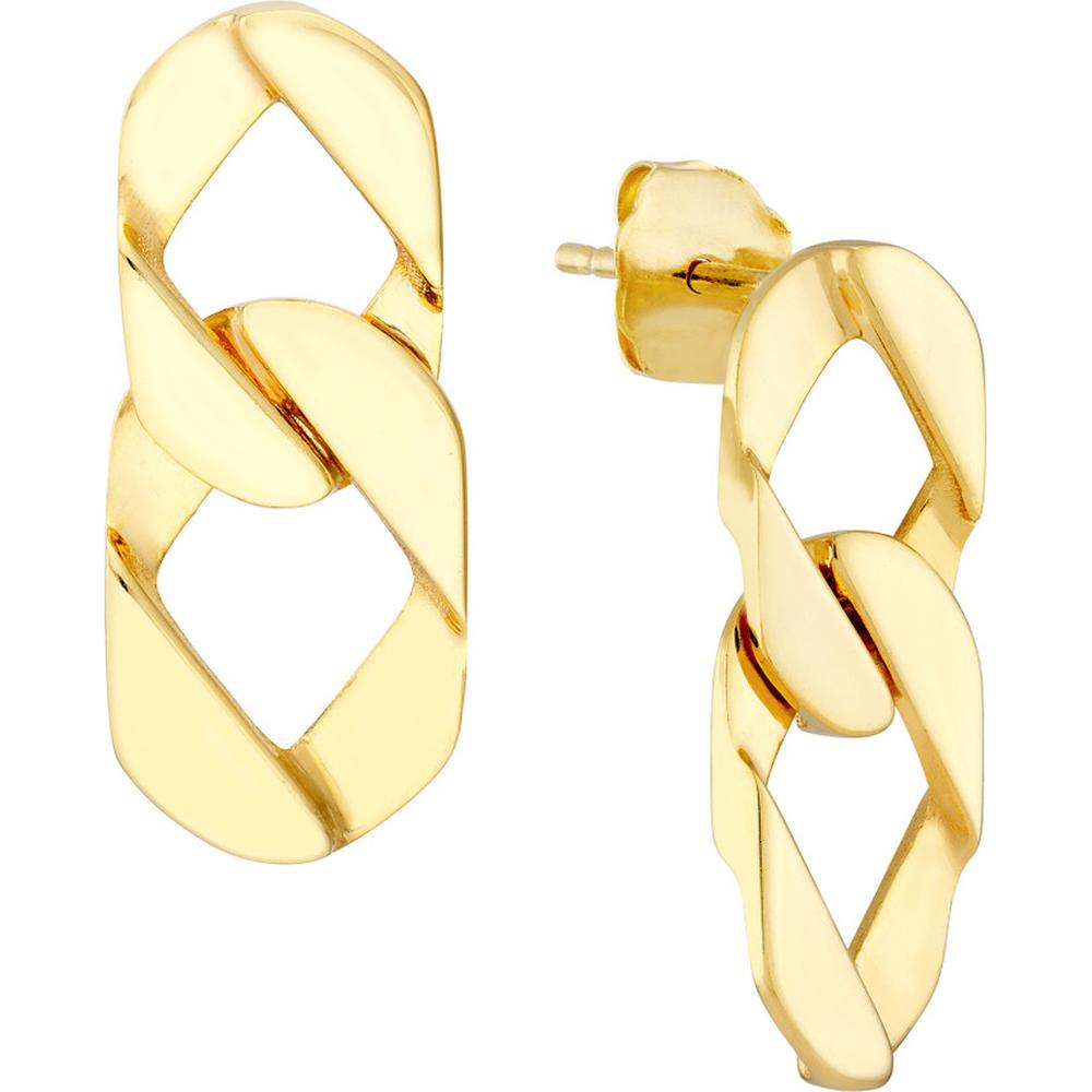 Olas d'Oro - 14K Yellow Gold Graduated Chain Link Earrings - 3.10g Total Weight