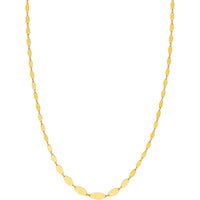 Olas d'Oro - 14K Yellow Gold Graduated Diamond Shaped Necklace with 2-inch Extender  6.85g Total Weight