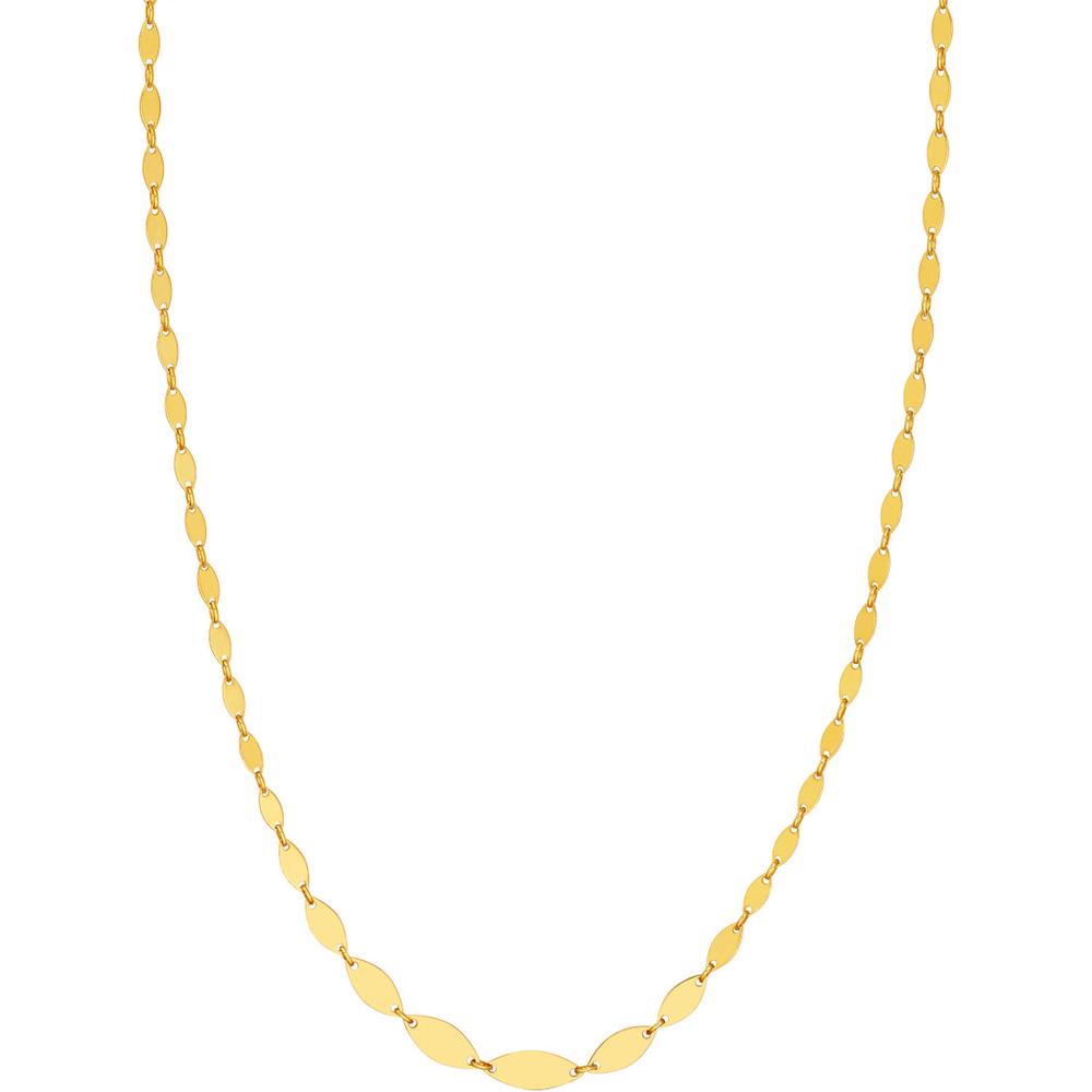 Olas d'Oro - 14K Yellow Gold Graduated Diamond Shaped Necklace with 2-inch Extender  6.85g Total Weight