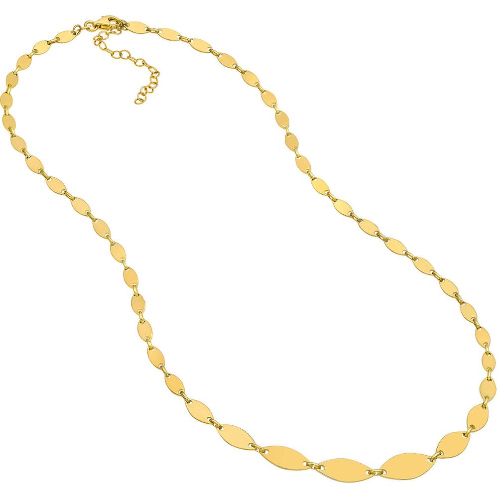 Olas d'Oro - 14K Yellow Gold Graduated Diamond Shaped Necklace with 2-inch Extender  6.85g Total Weight