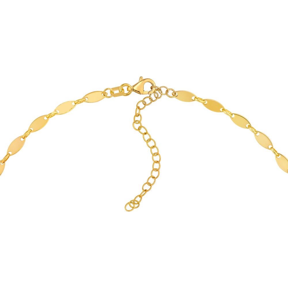Olas d'Oro - 14K Yellow Gold Graduated Diamond Shaped Necklace with 2-inch Extender  6.85g Total Weight