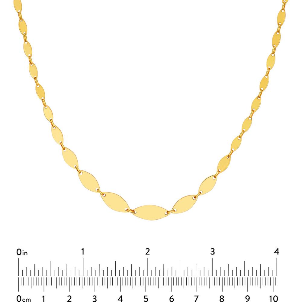 Olas d'Oro - 14K Yellow Gold Graduated Diamond Shaped Necklace with 2-inch Extender  6.85g Total Weight