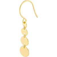 Olas d'Oro - 14K Yellow Gold Graduated Disc Dangle Earrings - Boho Chic Style