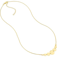 Olas d'Oro - 14K Yellow Gold Graduated Disc Station Adjustable Necklace - 3.28g