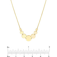 Olas d'Oro - 14K Yellow Gold Graduated Disc Station Adjustable Necklace - 3.28g
