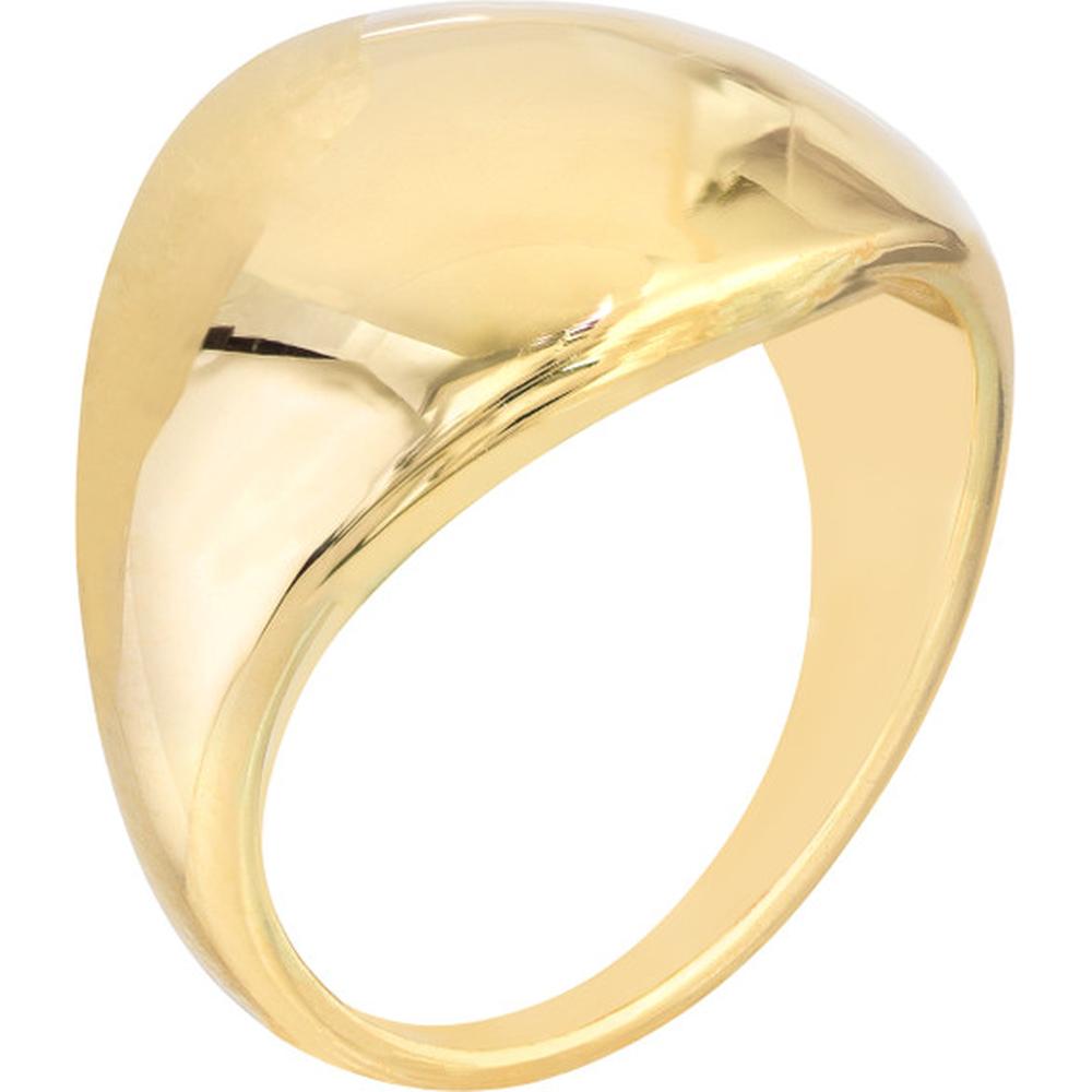 Olas d'Oro - 14K Yellow Gold Graduated Dome Signet Ring  Size 7