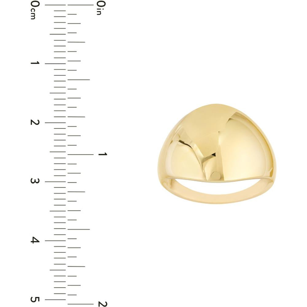 Olas d'Oro - 14K Yellow Gold Graduated Dome Signet Ring  Size 7