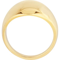 Olas d'Oro - 14K Yellow Gold Graduated Dome Signet Ring - Size 8, 4.10g