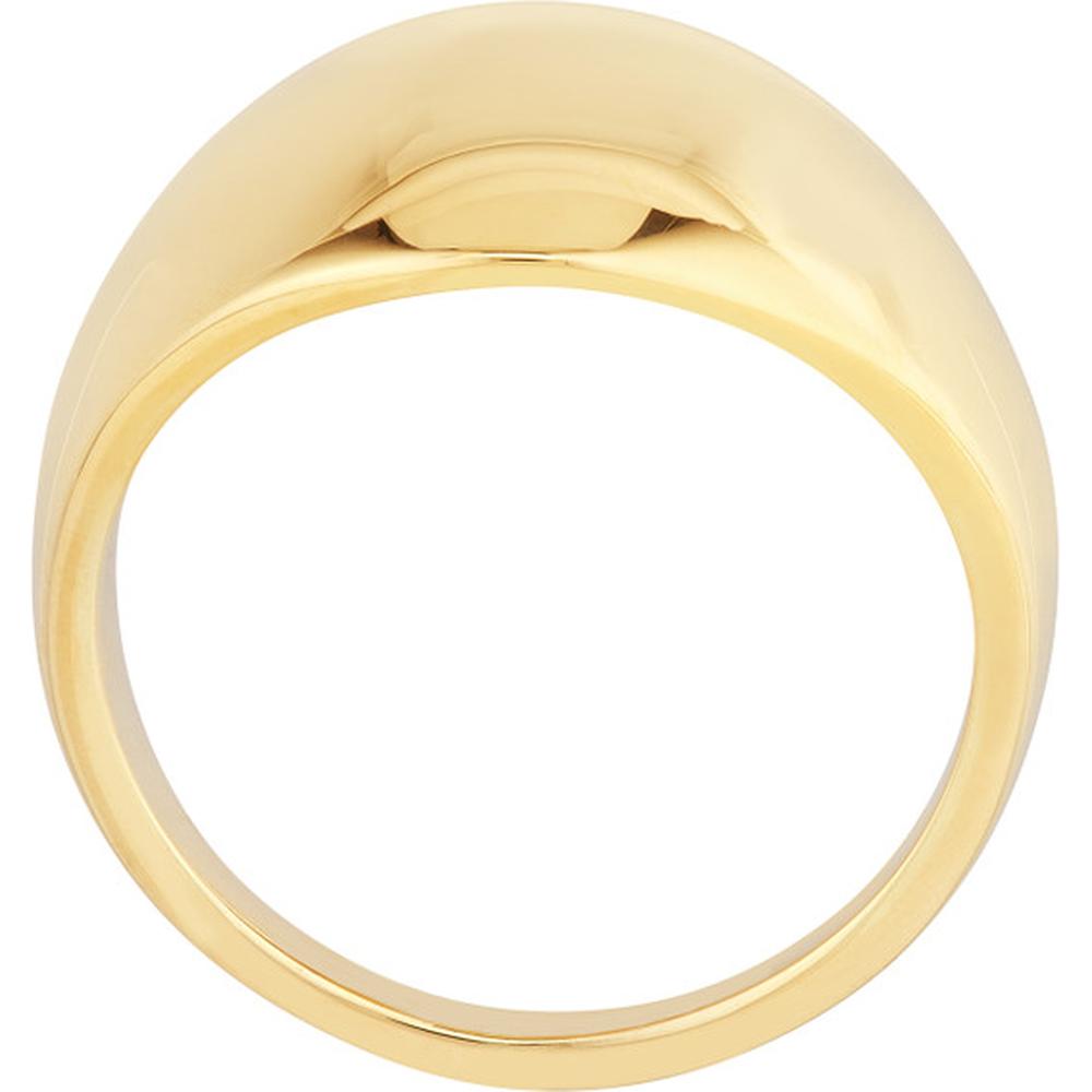 Olas d'Oro - 14K Yellow Gold Graduated Dome Signet Ring - Size 8, 4.10g
