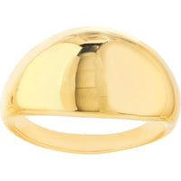 Olas d'Oro - 14K Yellow Gold Graduated Narrow Dome Signet Ring - Size 7 - 3.40g