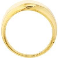 Olas d'Oro - 14K Yellow Gold Graduated Narrow Dome Signet Ring - Size 7 - 3.40g