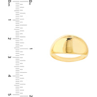 Olas d'Oro - 14K Yellow Gold Graduated Narrow Dome Signet Ring - Size 7 - 3.40g