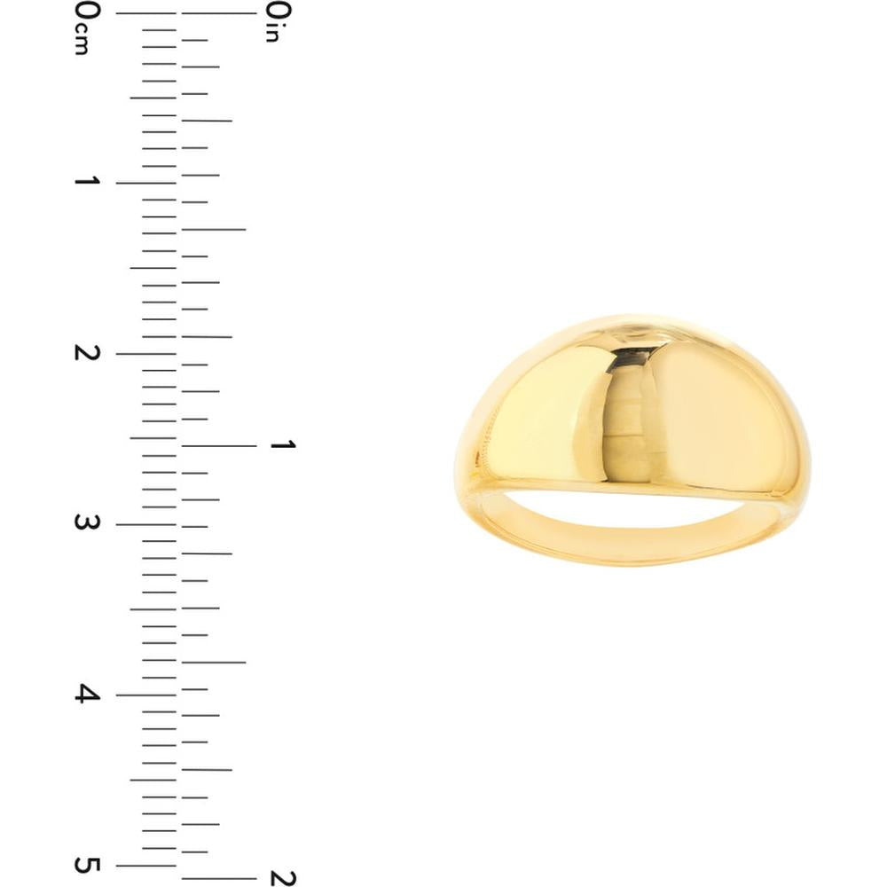 Olas d'Oro - 14K Yellow Gold Graduated Narrow Dome Signet Ring - Size 7 - 3.40g
