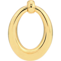Olas d'Oro - 14K Yellow Gold Graduated Oval Hoop Stud Earrings - 4.46g Total Weight