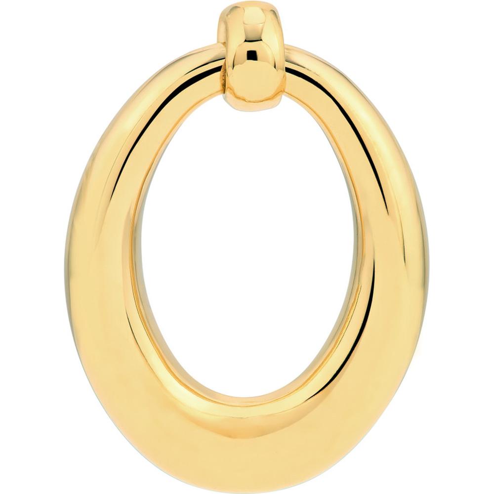Olas d'Oro - 14K Yellow Gold Graduated Oval Hoop Stud Earrings - 4.46g Total Weight