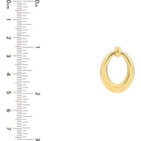 Olas d'Oro - 14K Yellow Gold Graduated Oval Hoop Stud Earrings - 4.46g Total Weight