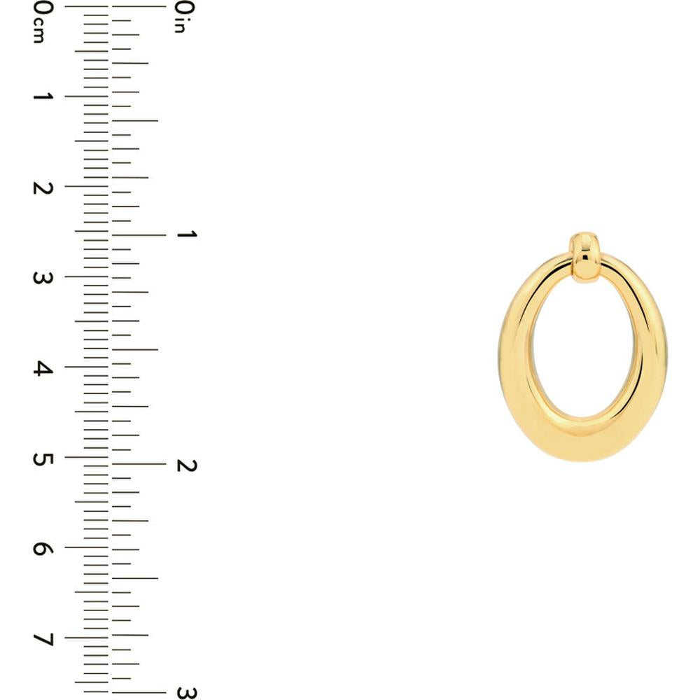 Olas d'Oro - 14K Yellow Gold Graduated Oval Hoop Stud Earrings - 4.46g Total Weight